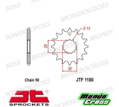 Pignone acciaio JT Passo 530, 17 denti TRIUMPH cod. JTF1180.17