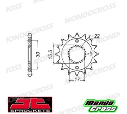 Pignone acciaio JT Passo 428, 14 denti HONDA cod. JTF1257.14