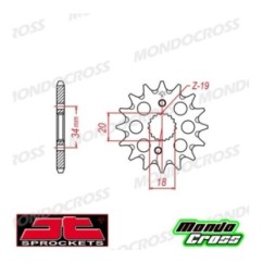 Pignone acciaio JT Passo 420, 15 denti HONDA cod. JTF1310.15SC
