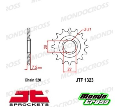 Pignone acciaio JT Passo 520, 13 denti HONDA cod. JTF1323.13SC