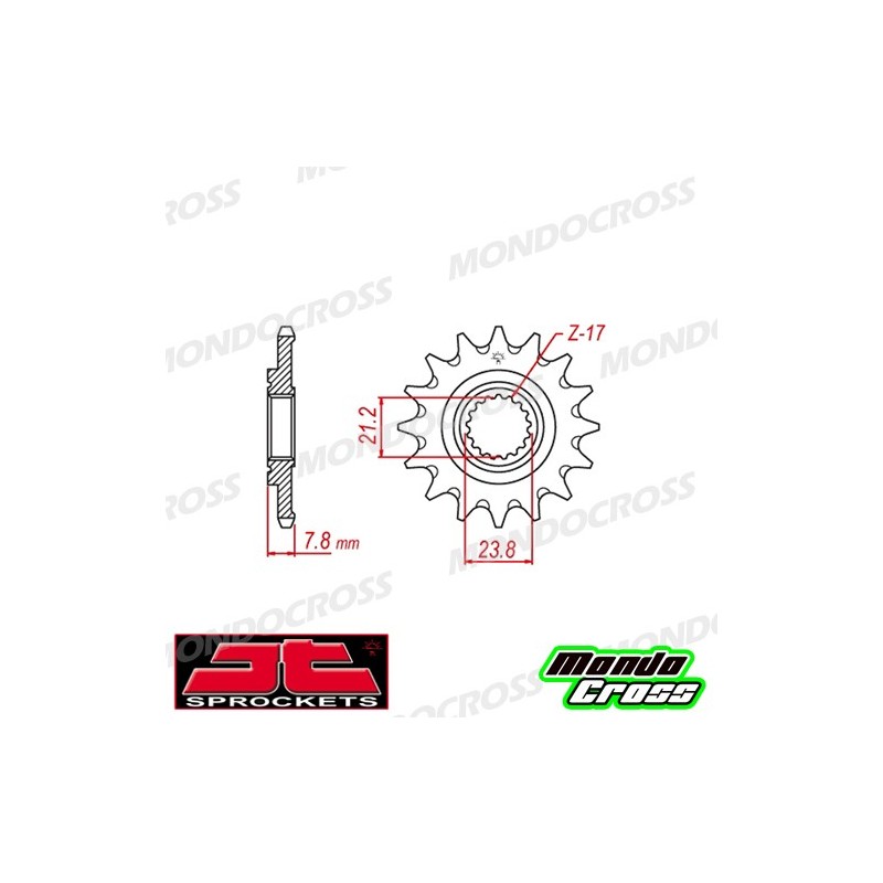 Pignone acciaio JT Passo 520, 13 denti HONDA cod. JTF1344.13SC