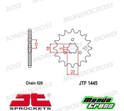 Pignone acciaio JT Passo 520, 13 denti KAWASAKI cod. JTF1445.13SC