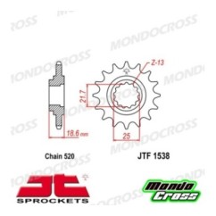 Pignone acciaio JT Passo 520, 15 denti, Versione Gommata KAWASAKI cod. JTF1538.15