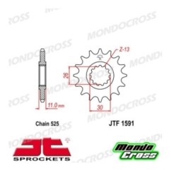 Pignone acciaio JT Passo 525, 16 denti, Versione Gommata YAMAHA cod. JTF1591.16