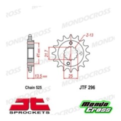 Pignone acciaio JT Passo 525, 15 denti, Versione Gommata HONDA cod. JTF296.15