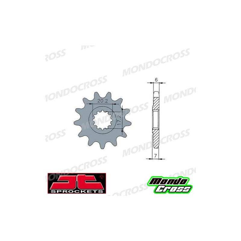 Pignone acciaio JT Passo 428, 13 denti, Piatto HM, MINARELLI cod. JTF3095.13