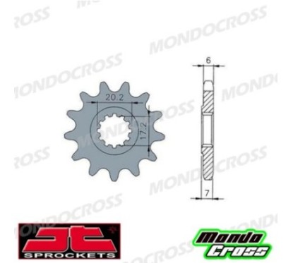 Pignone acciaio JT Passo 428, 13 denti, Piatto HM, MINARELLI cod. JTF3095.13