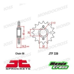 Pignone acciaio JT Passo 530, 16 denti, Versione Gommata HONDA cod. JTF339.16