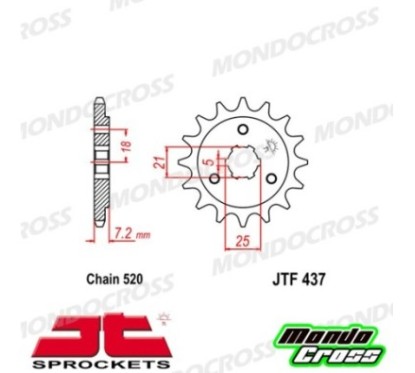 Pignone acciaio JT Passo 520, 16 denti SUZUKI cod. JTF437.16