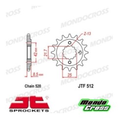 Pignone acciaio JT Passo 520, 17 denti, Versione Gommata KAWASAKI, SUZUKI, YAMAHA, KAWASAKI cod. JTF512.17