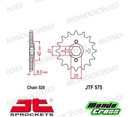 Pignone acciaio JT passo 520, 15 denti YAMAHA cod. JTF575.15
