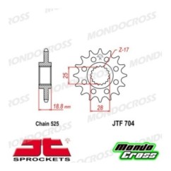 Pignone acciaio JT Passo 525, 16 denti, Versione Gommata BMW, APRILIA, BMW cod. JTF704.16