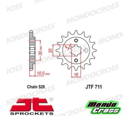 Pignone acciaio JT Passo 520, 13 denti CAGIVA, HUSQVARNA cod. JTF711.13