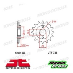 Pignone acciaio JT Passo 520, 15 denti DUCATI cod. JTF736.15
