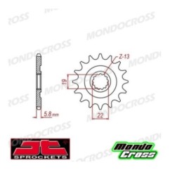 Pignone acciaio JT Passo 520, 13 denti HUSQVARNA, TM cod. JTF825.13SC